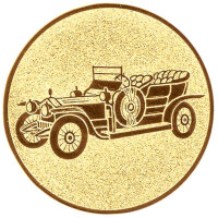 Oldtimer Auto, DM 50 mm, Standardemblem, gold