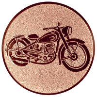 Oldtimer Motorrad, DM 50 mm, Standardemblem, bronze