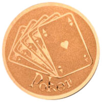 Poker, DM 50 mm, Standardemblem, gold