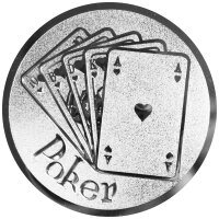 Poker, DM 50 mm, Standardemblem, silber