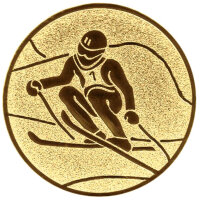 Ski Abfahrt, DM 50 mm, Standardemblem, gold