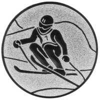 Ski Abfahrt, DM 50 mm, Standardemblem, silber