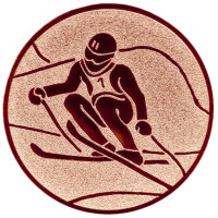 Ski Abfahrt, DM 50 mm, Standardemblem, bronze