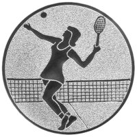 Tennis Damen, DM 50 mm, Standardemblem, silber