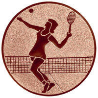 Tennis Damen, DM 50 mm, Standardemblem, bronze