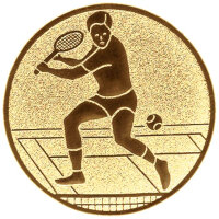Tennis Herren, DM 50 mm, Standardemblem, gold