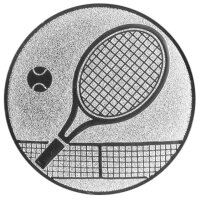 Tennisschläger, DM 50 mm, Standardemblem, silber