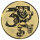 Zahl 3 Kids, DM 50 mm, Standardemblem, gold