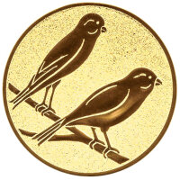 Kanarienvögel, DM 25 mm, Standardemblem, gold