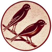 Kanarienvögel, DM 25 mm, Standardemblem, bronze