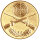 Schießen gekreuzte Gewehre, DM 25 mm, Standardemblem, gold