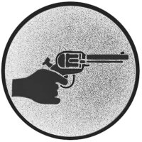 Schießen Pistole, DM 25 mm, Standardemblem, silber