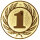 Zahl 1, DM 25 mm, Standardemblem, gold