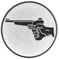Schießen Revolver, DM 50 mm, Standardemblem, silber