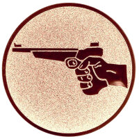 Schießen Revolver, DM 50 mm, Standardemblem, bronze